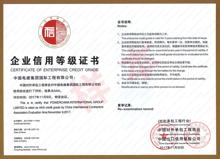 1.電建國際公司--承包商會AAA信用等級證書（2017.12.11--2020.12.10）.jpg